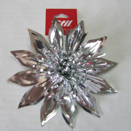 PET8204--4'' Sliver Shiny Fancy Bow