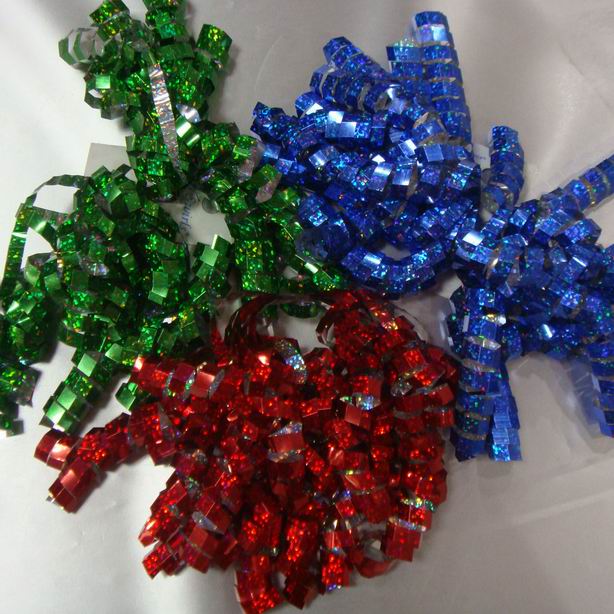 PL830603--Red Wholesale Gift Wrapping Laser Ribbon Spool Curling Ribbon Bows Curly Bow for Xmas Part