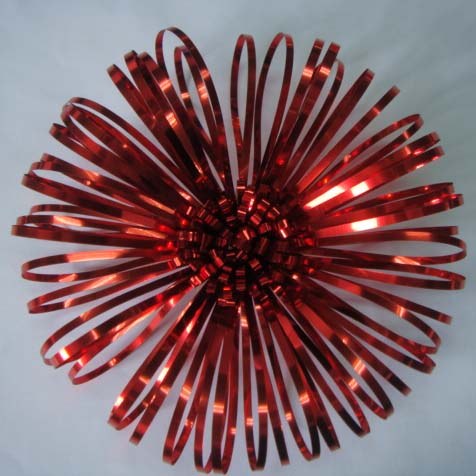 PET8204--4''  Red Metallic Handmade Decoration Facny Bow