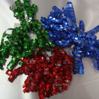 PL830603--Red Wholesale Gift Wrapping Laser Ribbon Spool Curling Ribbon Bows Curly Bow for Xmas Part