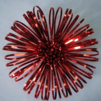 PET8204--4''  Red Metallic Handmade Decoration Facny Bow