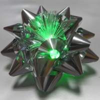 PM850104--Silver Metallic Flash Ribbon Star Bow