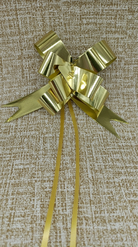 PM860301--23mm 46cm 亮面金屬色蝴蝶結(jié)