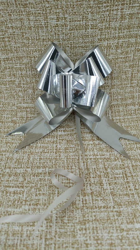 PM860402--30mm 50cm 亮面金屬色蝴蝶結(jié)拉花