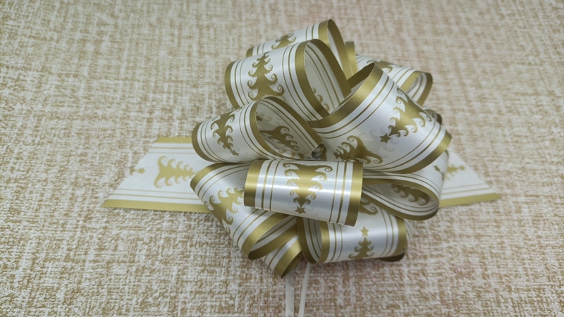 PP871202--12CM  Printed Ribbon Pull Bow For Party Wedding Christmas