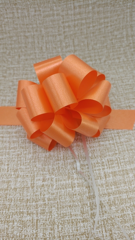 PE870301--5'' PP Yellow Red Black Pull String Bow Ribbons Plastic Pull Bow for Wedding Events Birthd