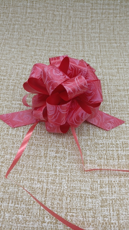 PSP870201--4''Solid Colorful Ribbon Bow Printed Flowers Pom Pom Pull Bows