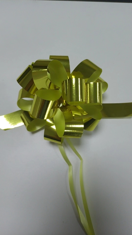 PM870201--4inch Metrallic Shiny Ribbon Bow for Festival Holiday Flower Gift Decoration