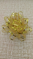 DOPM810401--4'' Metallic Gold Line Organza Gift Bow for Wedding Holidays Party Decoration 