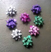 PG8101--Colorful Metallic Glitter Plastic Ribbon Star Flower Gift Wrapping Decoration